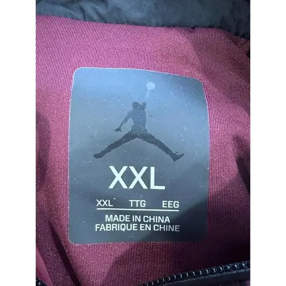 Jumpman Nike Mens Burgundy Fleece Full Zip Layered Jacket Sz XXL